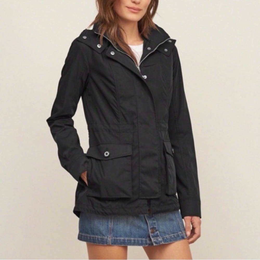 Abercrombie & Fitch Black Nylon Parka Jacket